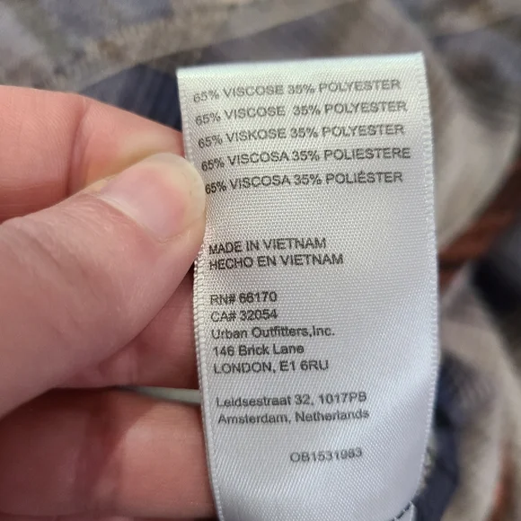 Urban Outfitters BDG Karl Slouchy Blue Plaid Flannel Button Down Womens Shirt S - Picture 4 of 8